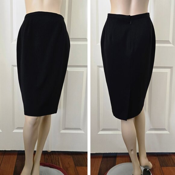 HW New York Knee Length Pencil Skirt SZ 2  Black - Picture 1 of 9